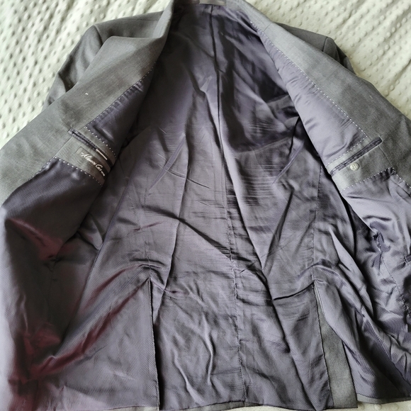 Kenneth Cole Gray & Purple Lined Suit Jacket 42R 36W - Picture 3 of 6